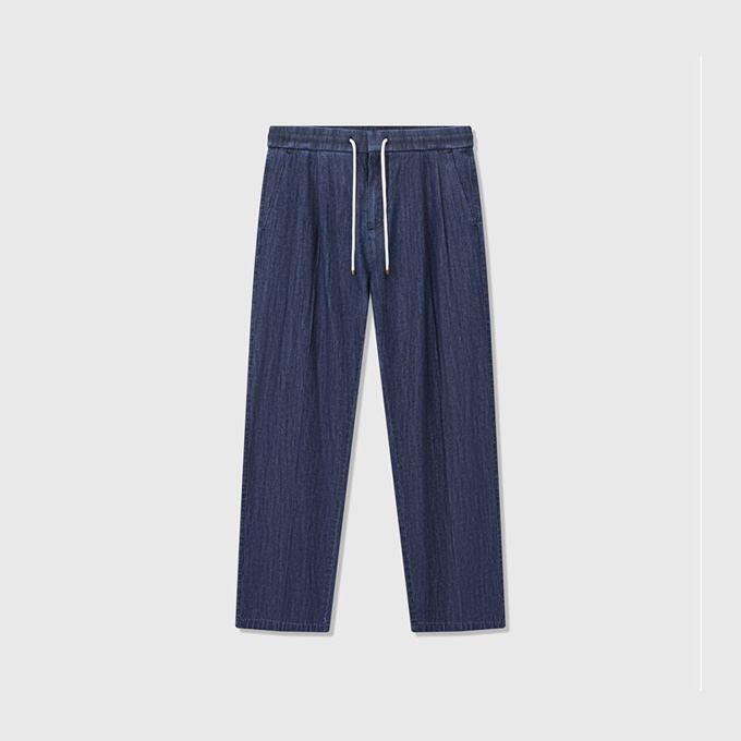 loro piana drawstring denim trousers